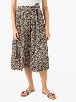 Solada Pantaloni donna culotte con stampa floreale - nero