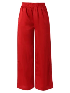 Solada Pantaloni donna effetto raso con stampe - moro