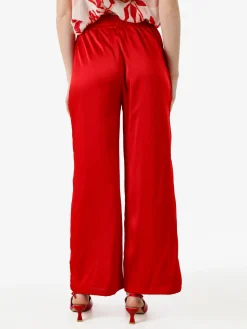 Solada Pantaloni donna effetto raso con stampe - moro