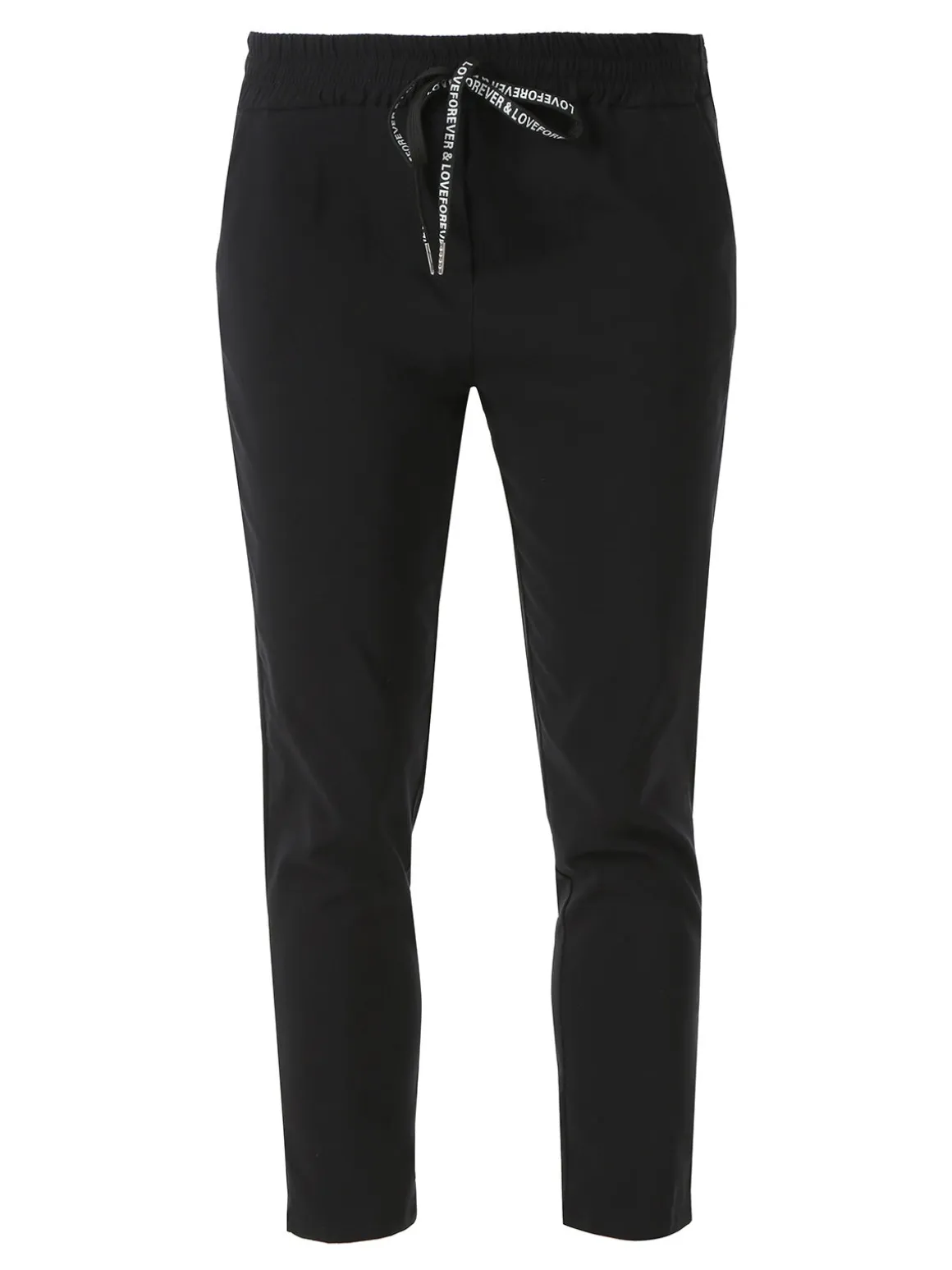 Solada Pantaloni donna elasticizzati con coulisse - nero