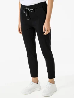 Solada Pantaloni donna elasticizzati con coulisse - nero