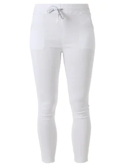 Solada Pantaloni donna elasticizzati con coulisse - bianco