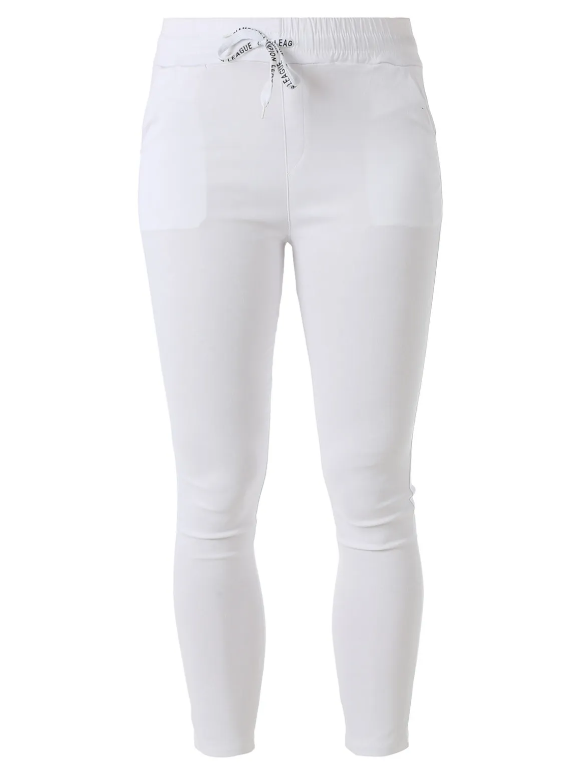 Solada Pantaloni donna elasticizzati con coulisse - bianco