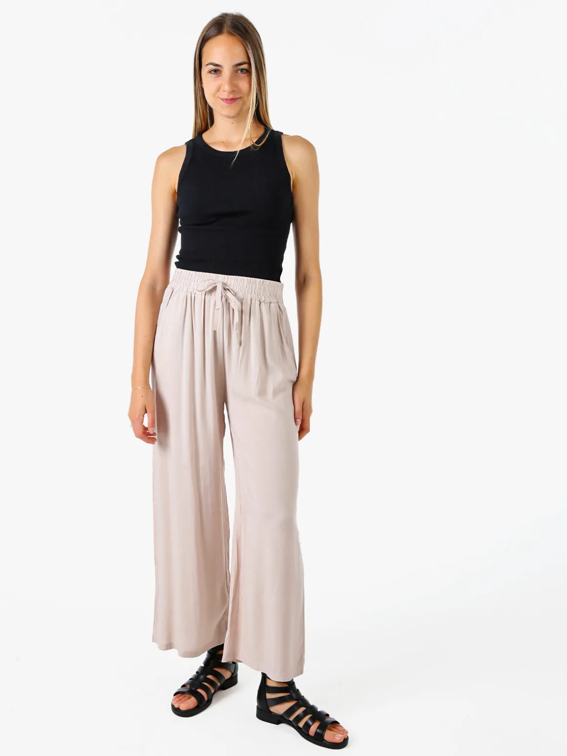 Solada Pantaloni donna estivi in cotone - beige