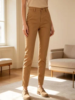 Solada Pantaloni donna in cotone a gamba dritta