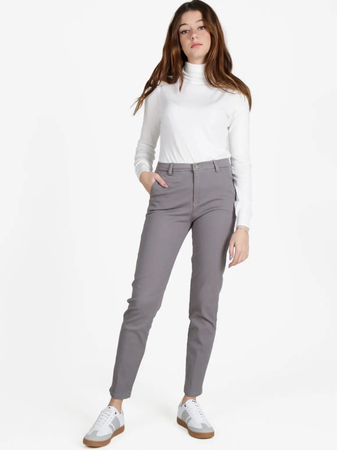 Solada Pantaloni donna in cotone a gamba dritta