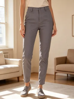 Solada Pantaloni donna in cotone a gamba dritta