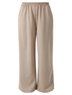Solada Pantaloni donna in felpa a gamba larga con coulisse - bordeaux