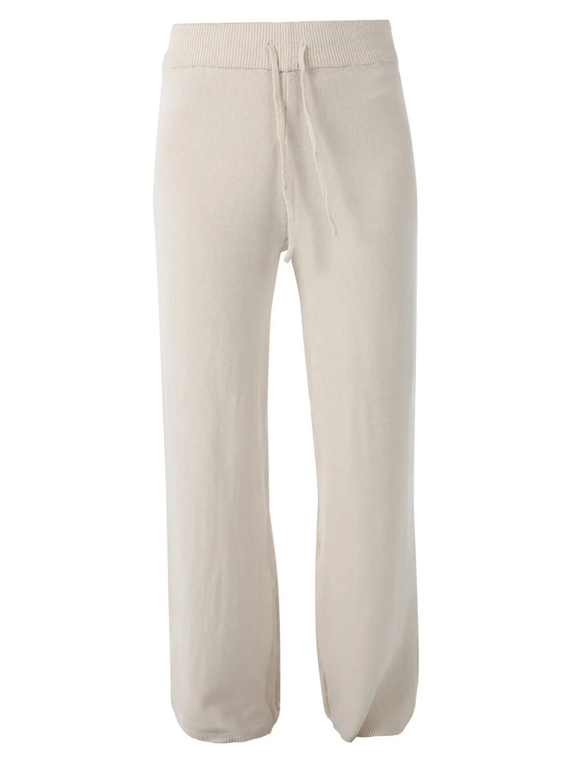 Solada Pantaloni donna in maglia a gamba larga con coulisse - beige