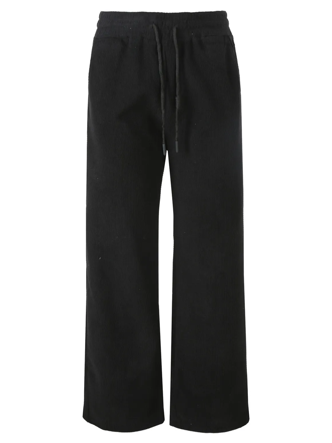 Solada Pantaloni donna in velluto a coste con coulisse - nero