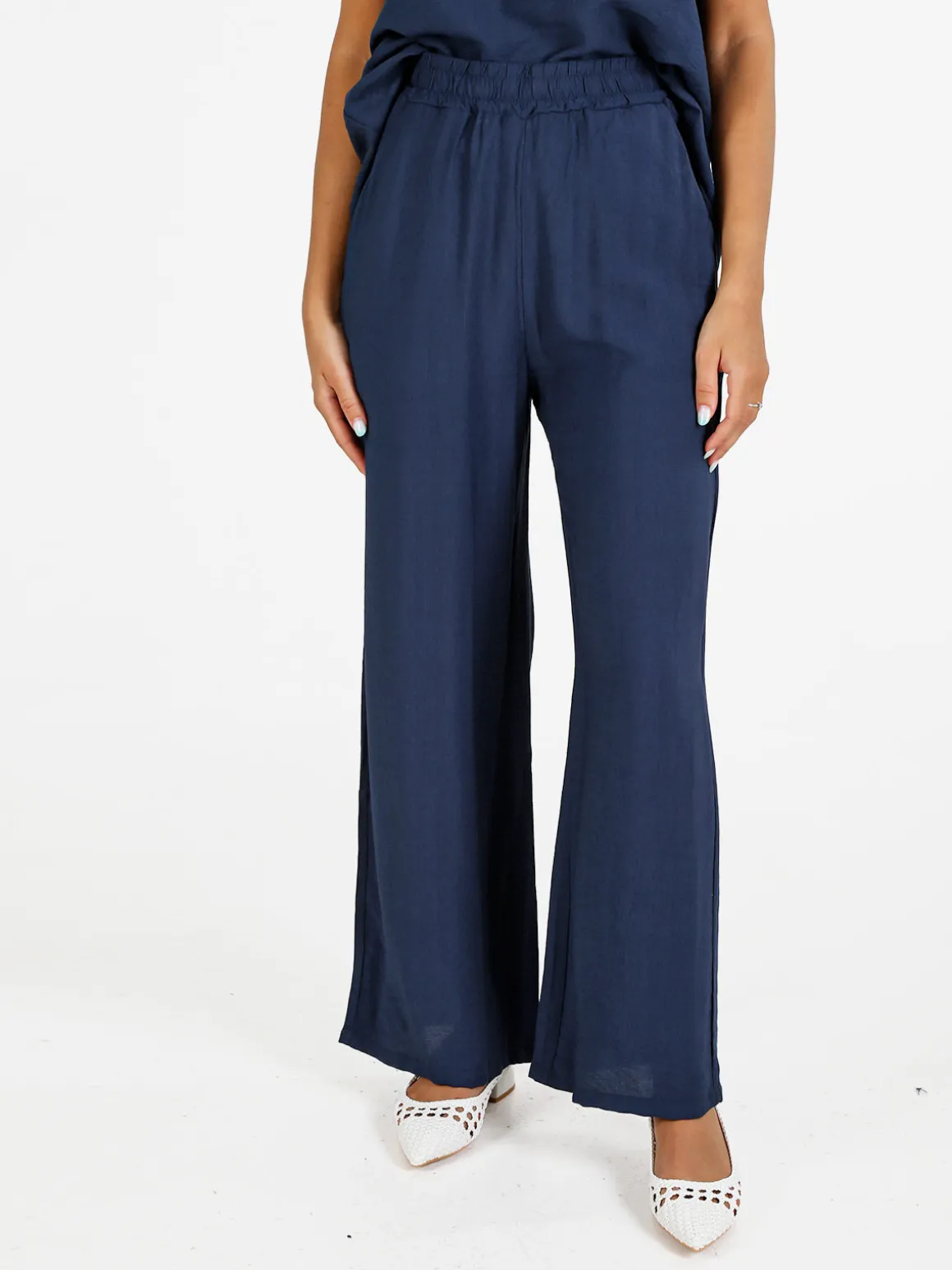 Solada Pantaloni donna in viscosa a gamba larga - verde