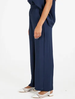 Solada Pantaloni donna in viscosa a gamba larga - verde