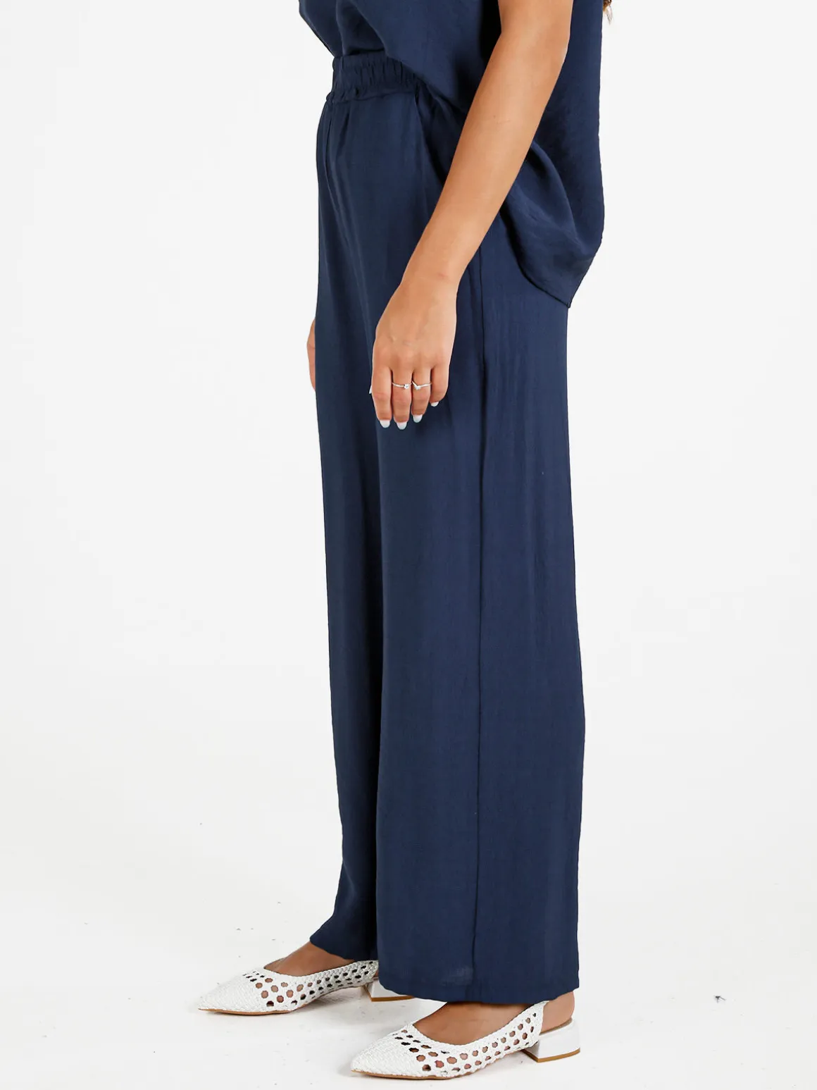 Solada Pantaloni donna in viscosa a gamba larga - verde