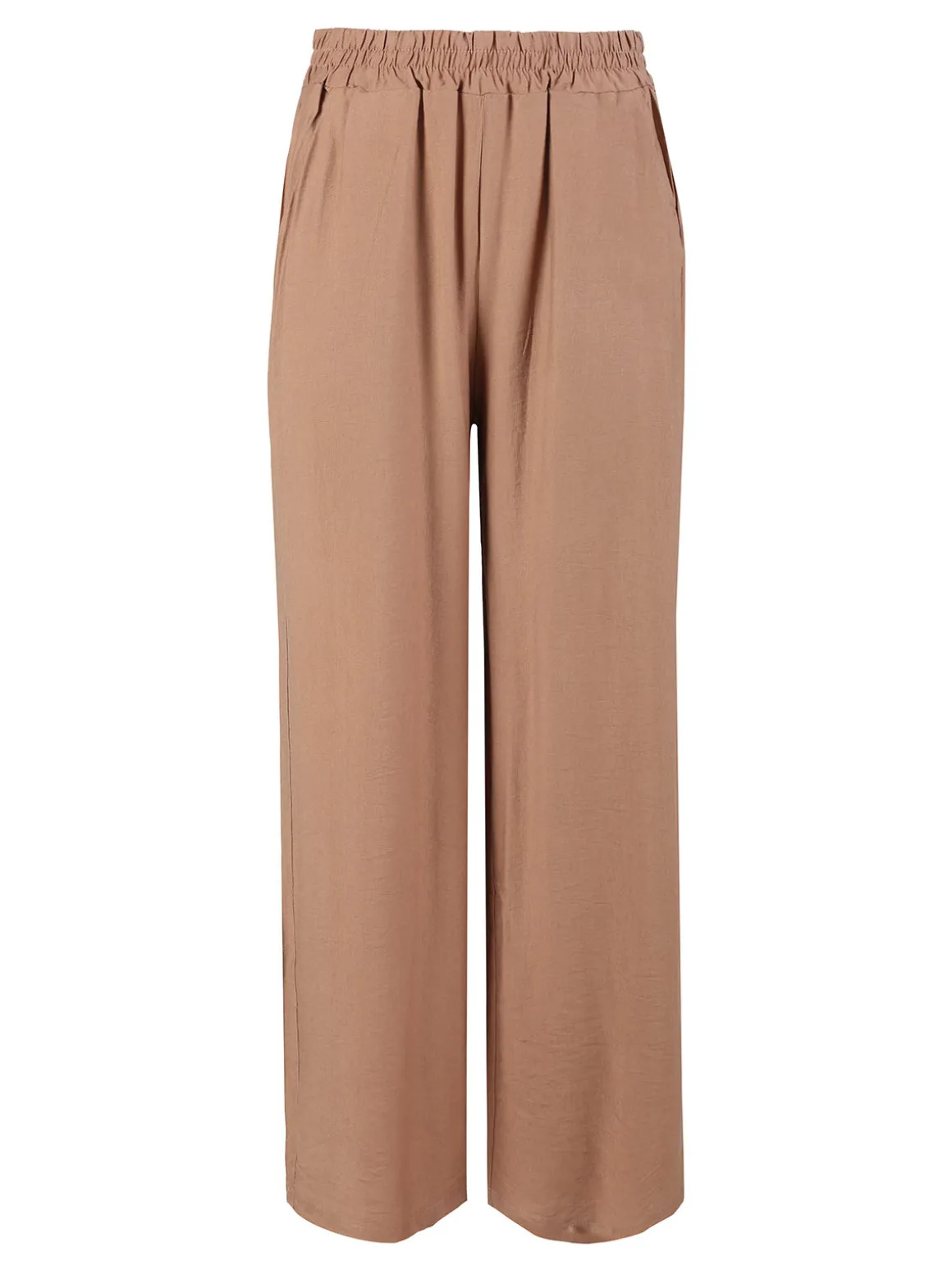 Solada Pantaloni donna in viscosa a gamba larga - khaki