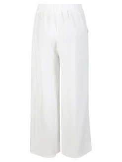 Solada Pantaloni donna in viscosa a gamba larga - bianco