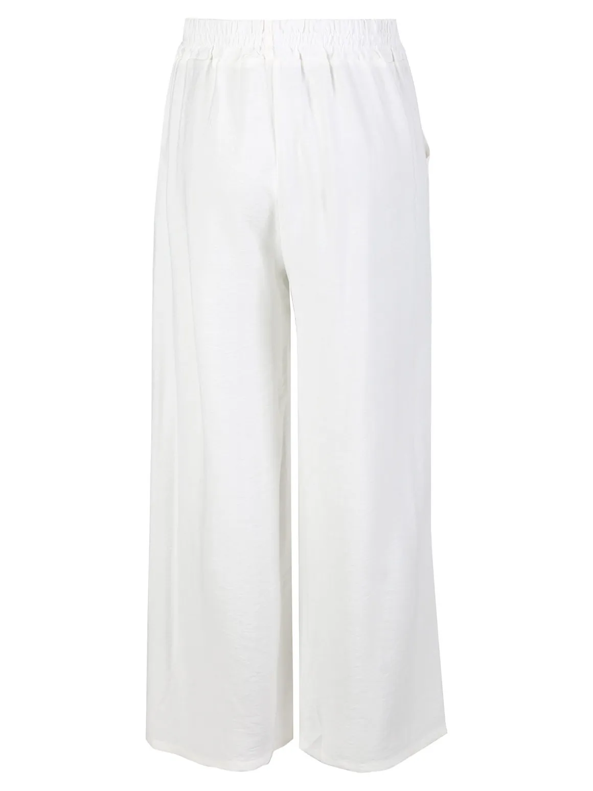 Solada Pantaloni donna in viscosa a gamba larga - bianco