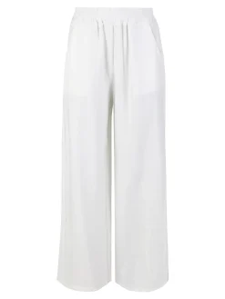 Solada Pantaloni donna in viscosa a gamba larga - bianco