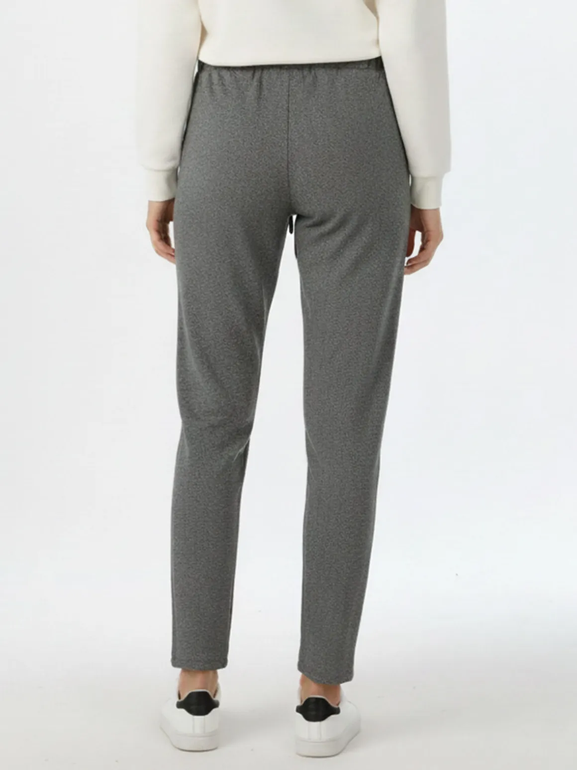 Solada Pantaloni donna jogger effetto flanella - nero