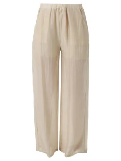 Solada Pantaloni donna leggeri a gamba larga - beige