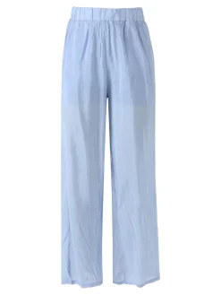Solada Pantaloni donna leggeri a gamba larga - azzurro