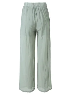 Solada Pantaloni donna leggeri a gamba larga - pistacchio