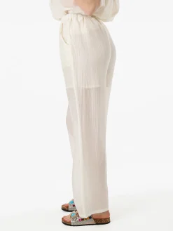 Solada Pantaloni donna leggeri a gamba larga - bianco