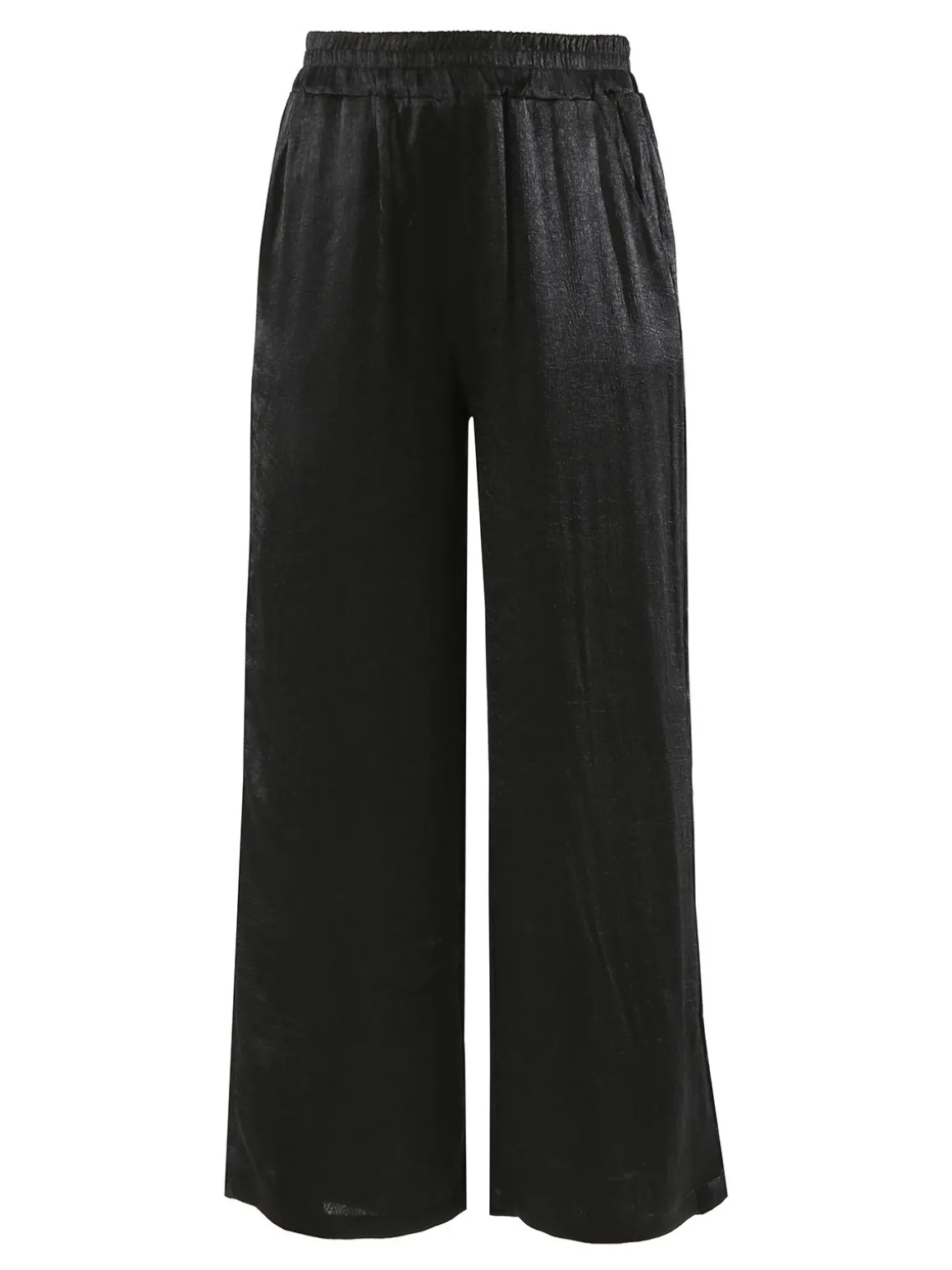 Solada Pantaloni donna leggeri effetto lucido - nero