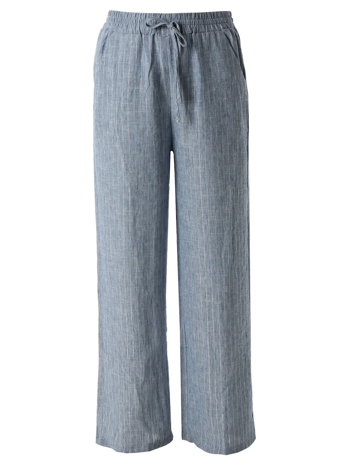 Solada Pantaloni donna leggeri con righe in lurex - blu