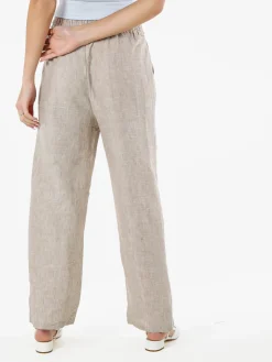 Solada Pantaloni donna leggeri a gamba larga con coulisse - pistacchio