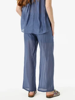 Solada Pantaloni donna leggeri a gamba larga - blu