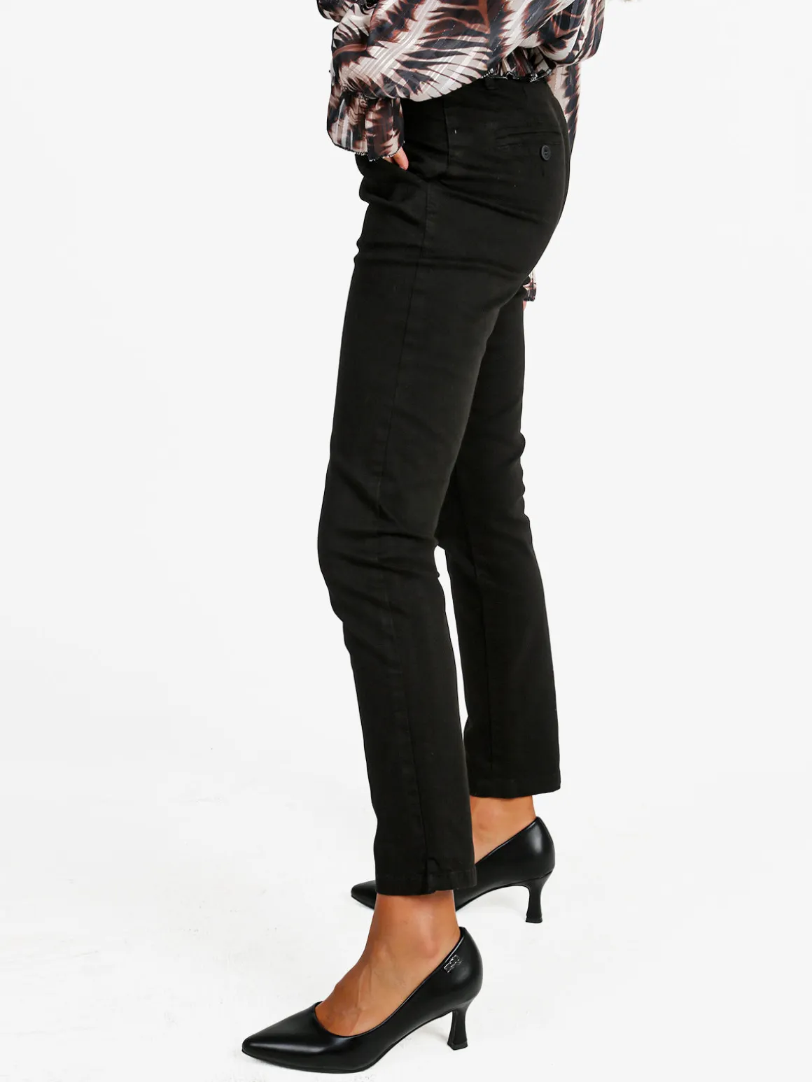 Solada Pantaloni donna slim fit a vita bassa - moro