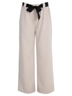 Solada Pantaloni donna vita alta a gamba larga - beige