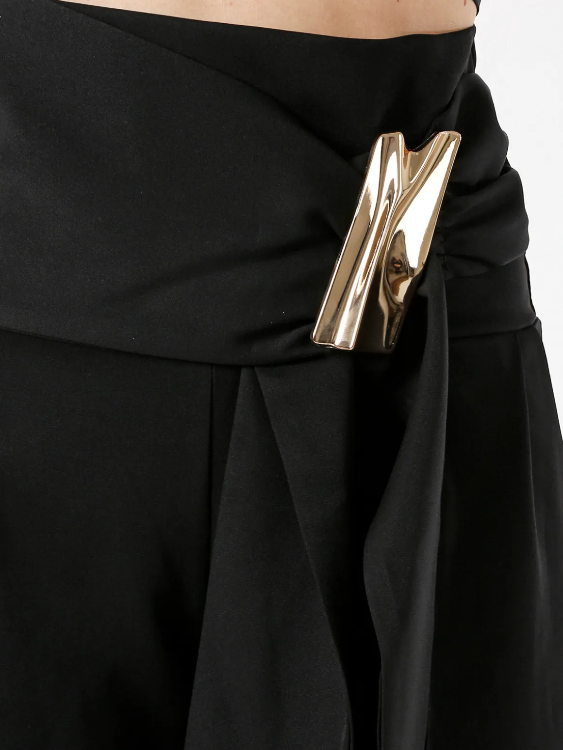 Solada Pantaloni eleganti da donna a vita alta con dettaglio - nero