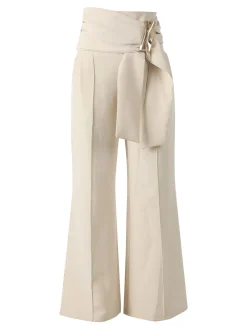 Solada Pantaloni eleganti da donna a vita alta con dettaglio - beige