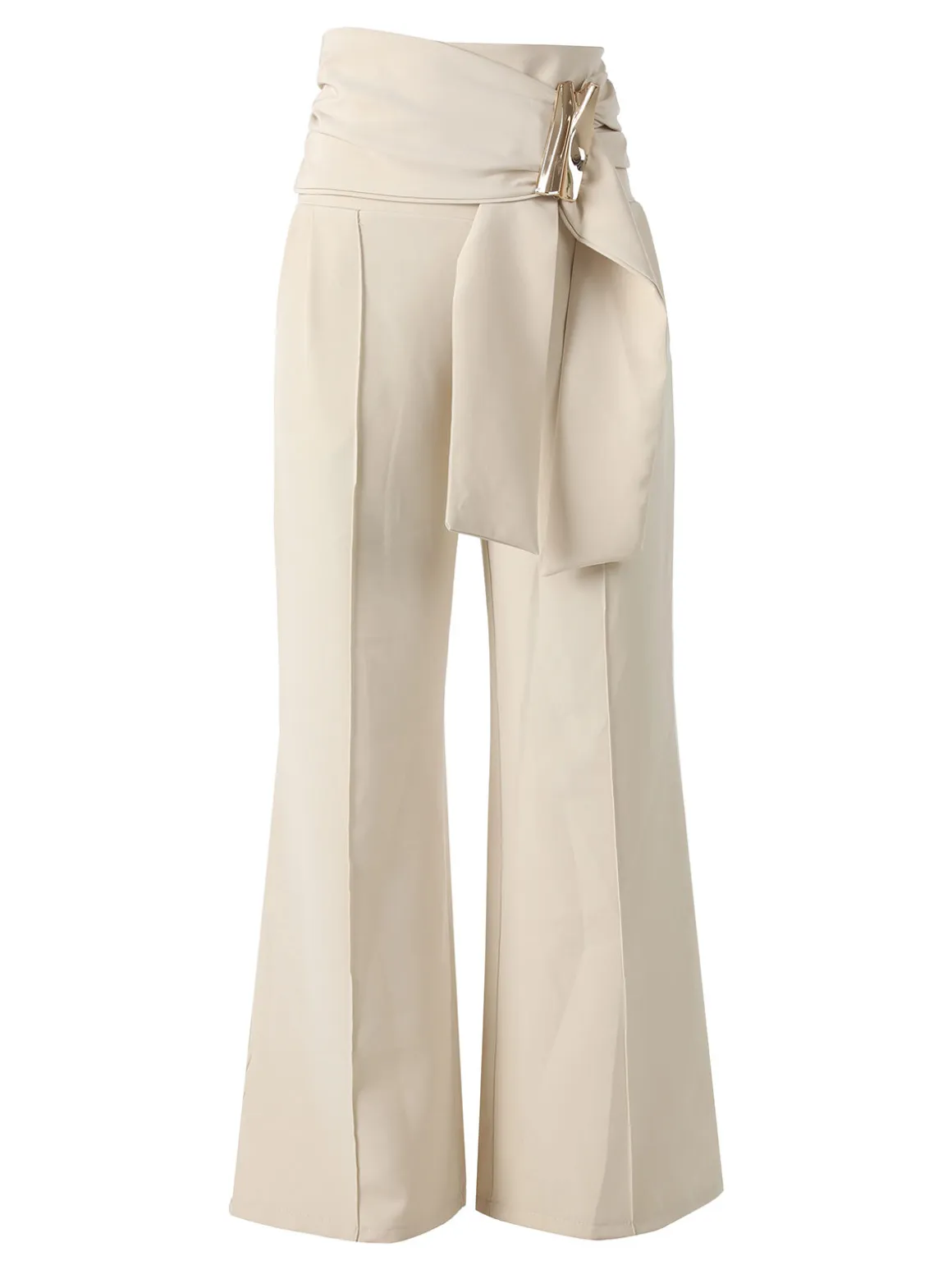 Solada Pantaloni eleganti da donna a vita alta con dettaglio - beige