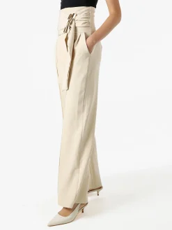 Solada Pantaloni eleganti da donna a vita alta con dettaglio - beige