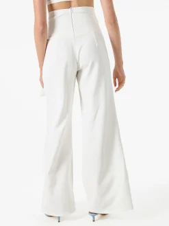 Solada Pantaloni eleganti da donna a vita alta con dettaglio - bianco