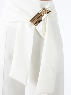 Solada Pantaloni eleganti da donna a vita alta con dettaglio - bianco