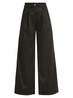 Solada Pantaloni gessati donna a gamba larga