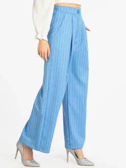 Solada Pantaloni gessati donna a gamba larga