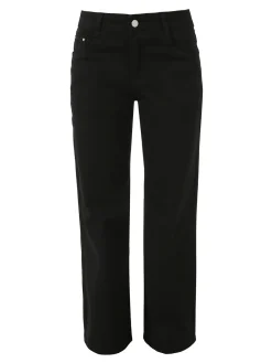 Solada Pantaloni jeans da donna a gamba larga push-up - nero