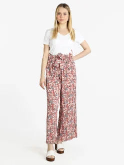 Solada Pantaloni leggeri donna a fiori con cintura