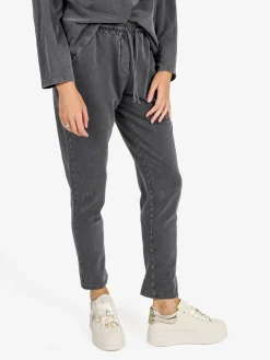 Solada Pantaloni sportivi da donna in cotone con coulisse - grigio scuro