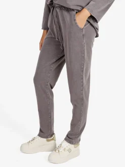 Solada Pantaloni sportivi da donna in cotone con coulisse - taupe