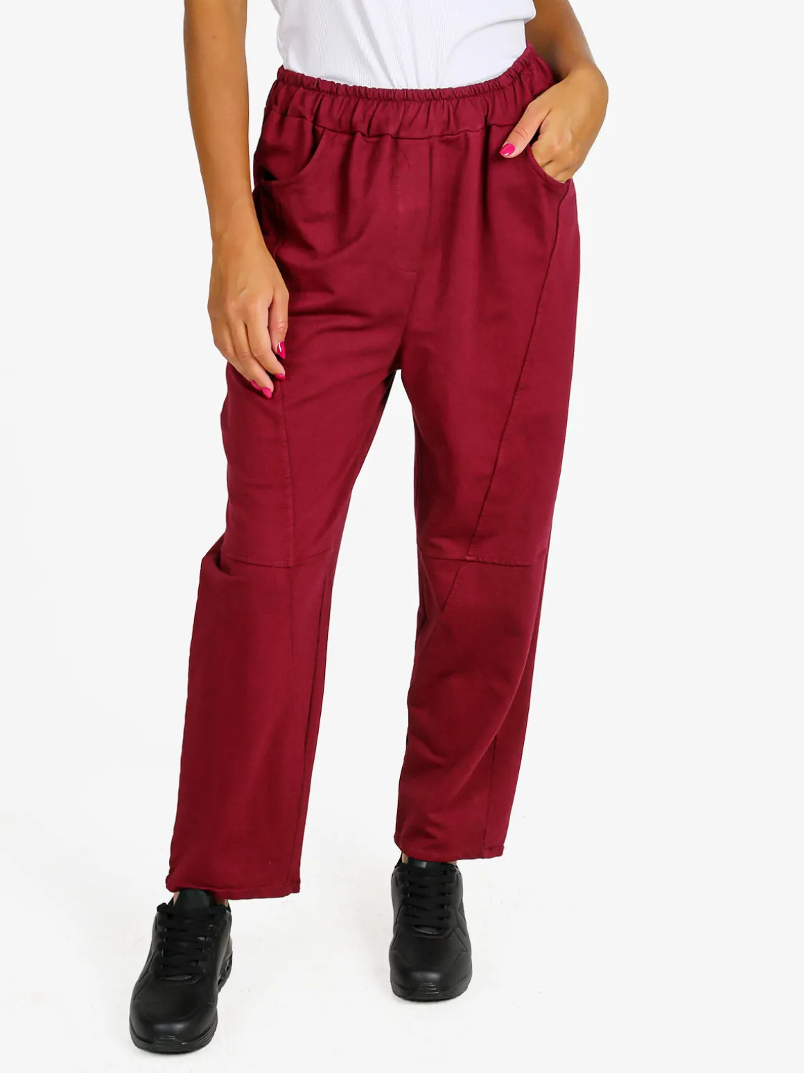 Solada Pantaloni sportivi donna in cotone - bordeaux