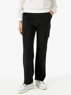 Solada Pantaloni tuta da donna con tasconi a gamba dritta - nero