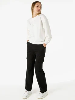 Solada Pantaloni tuta da donna con tasconi a gamba dritta - nero