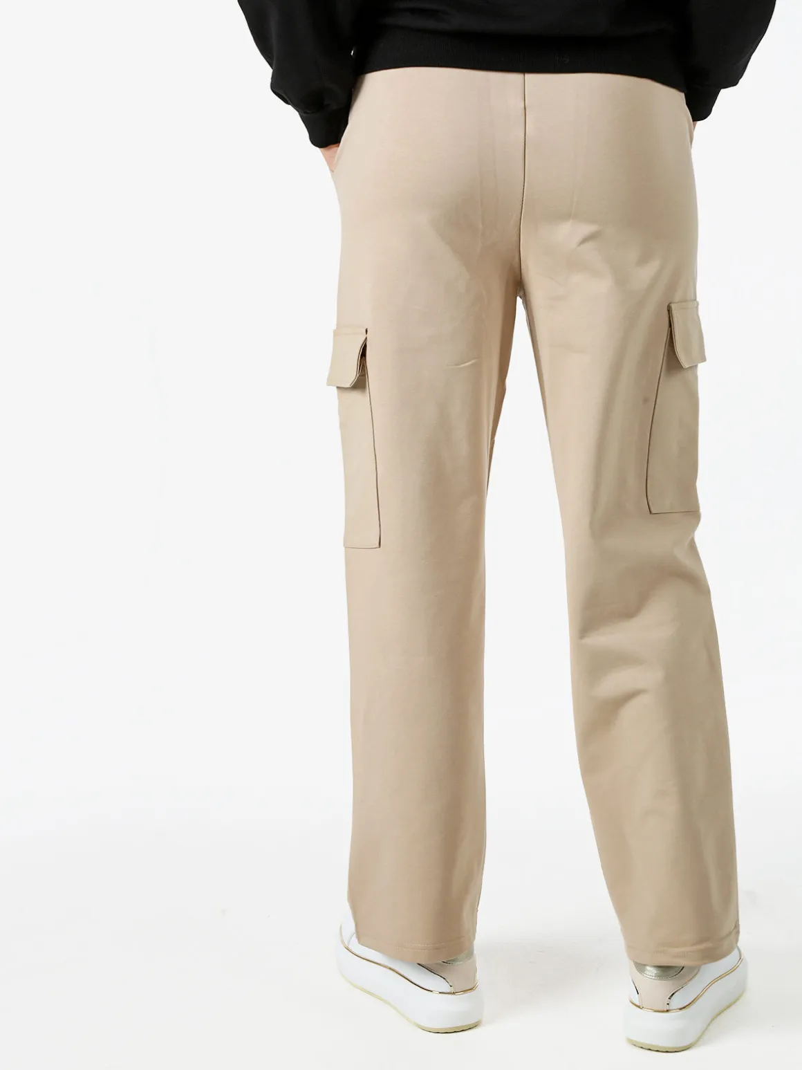 Solada Pantaloni tuta da donna con tasconi a gamba dritta - khaki