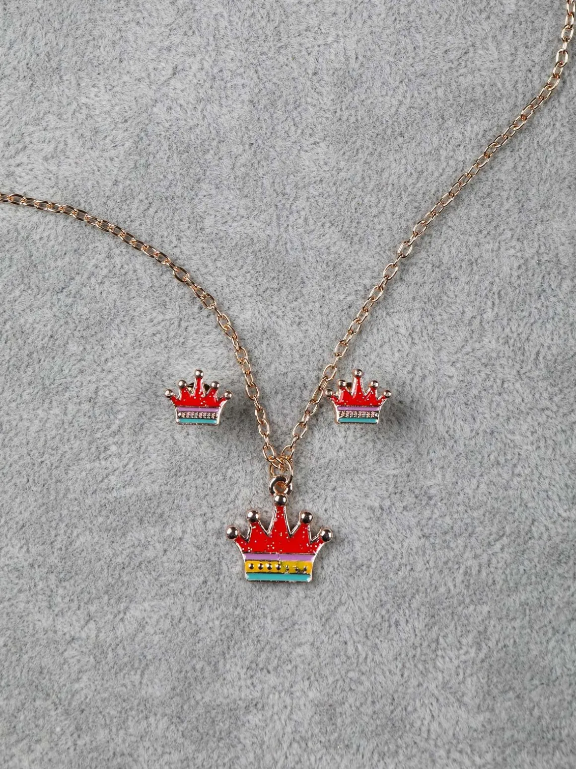 Solada Parure bimba collana e orecchini corona