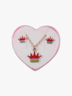 Solada Parure bimba collana e orecchini corona